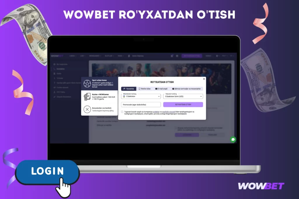 Wowbet ro‘yxatdan o‘tish